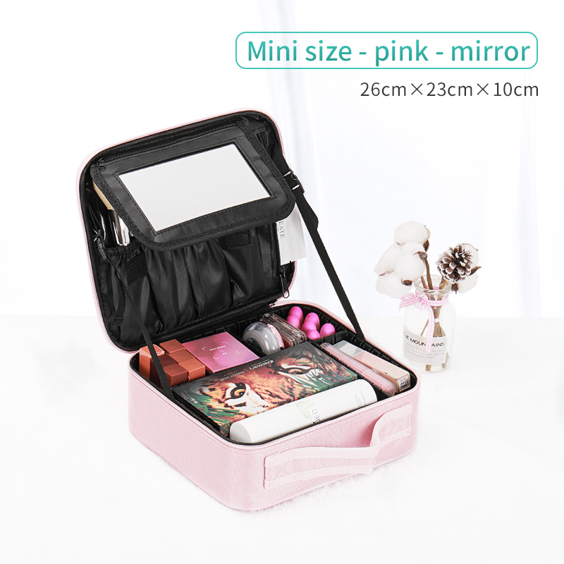 Makeup bag with mirror