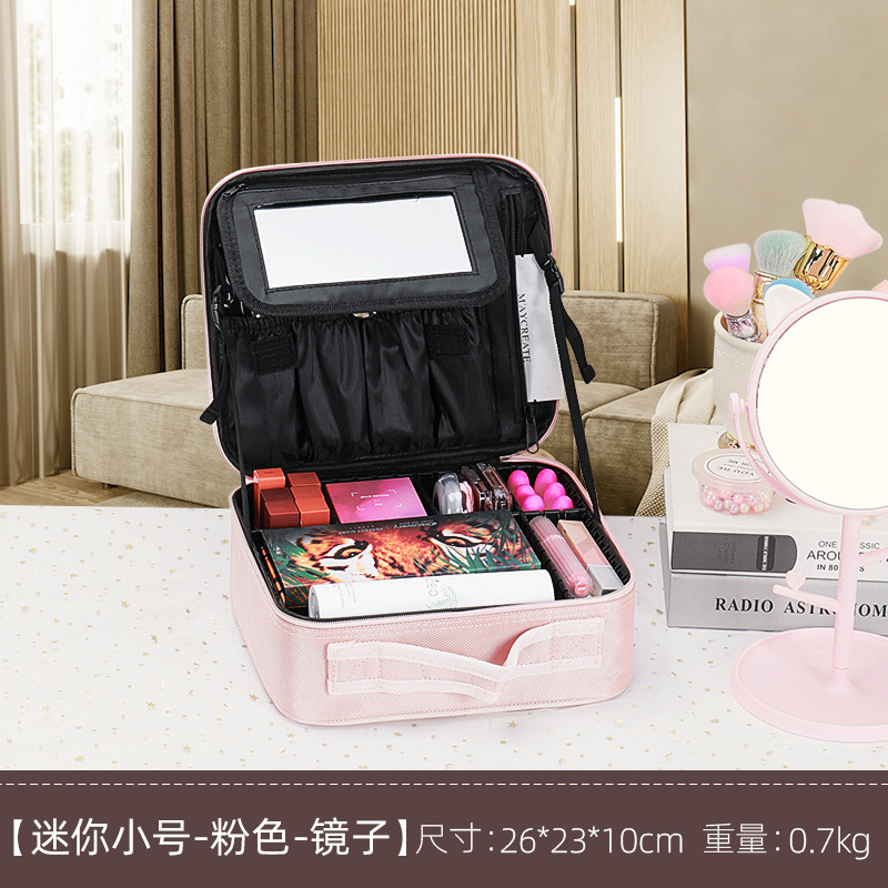 Makeup bag with mirror