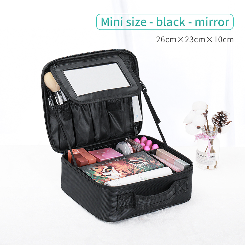 Makeup bag with mirror