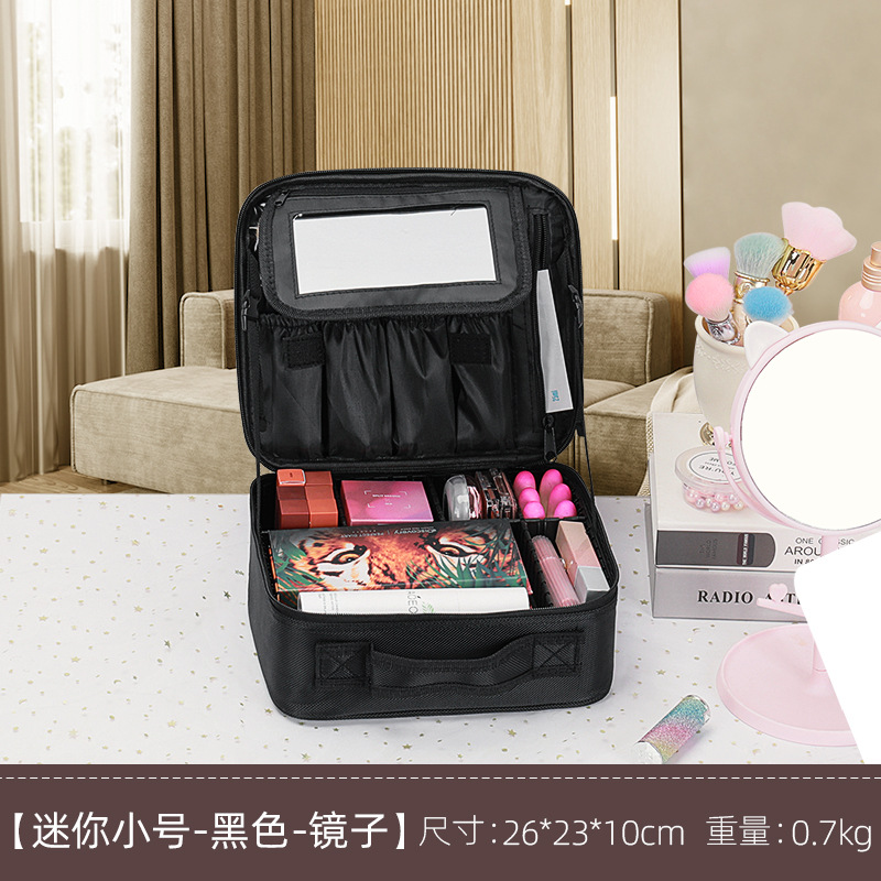 Makeup bag with mirror